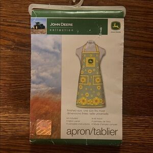 John Deere Green and Yellow Sunflower Apron, "you sew kit"